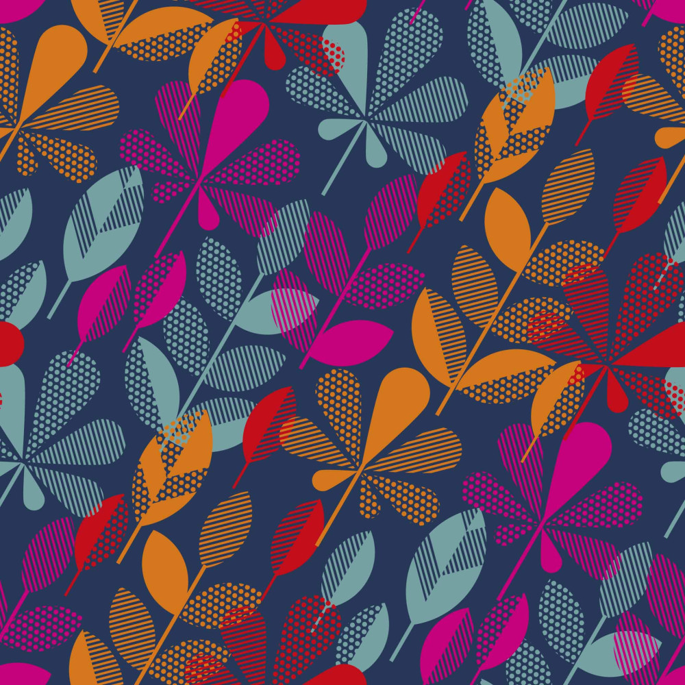 Wzór liście na dzianinie