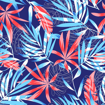 Wzór liście na dzianinie