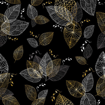 Wzór liście na dzianinie