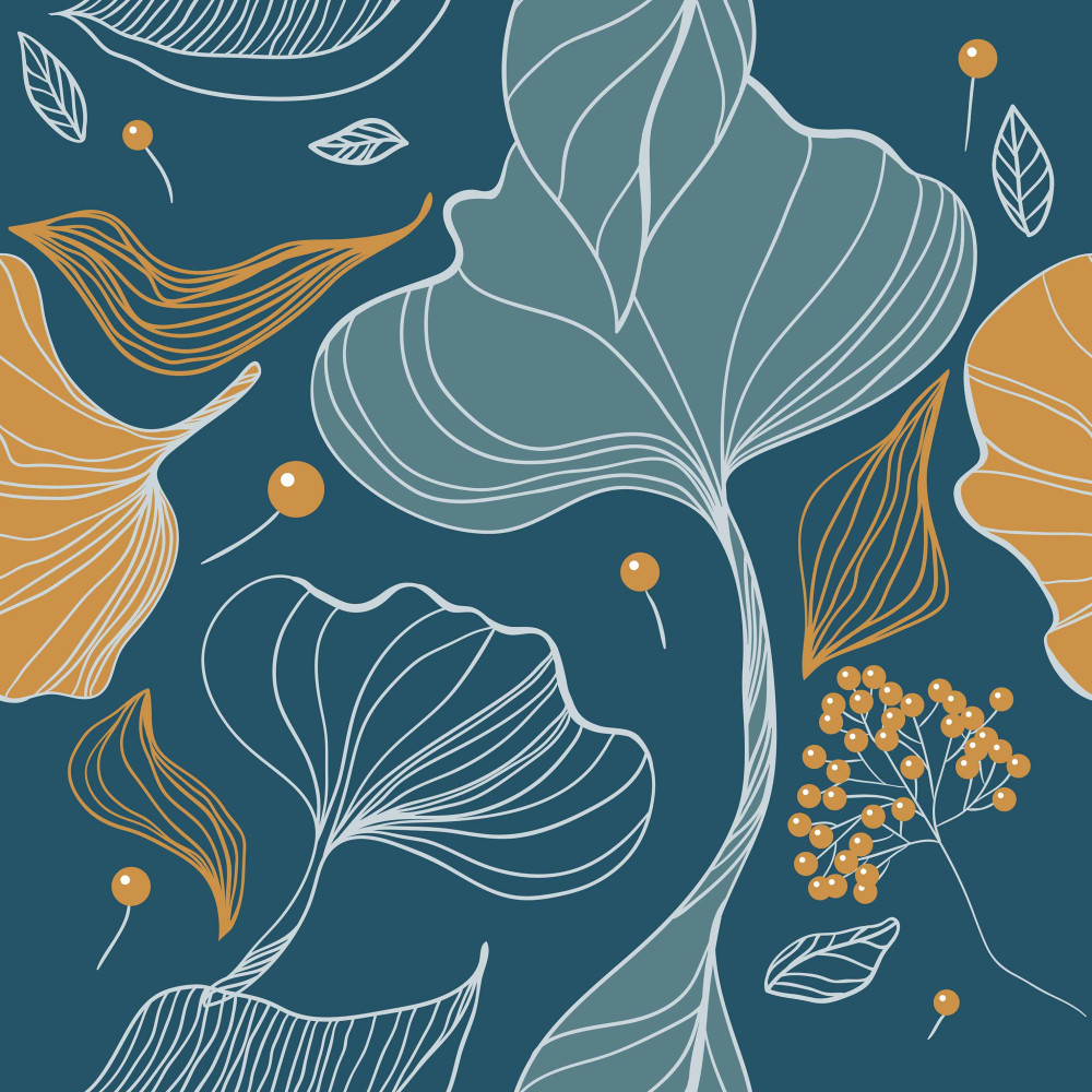 Wzór liście na dzianinie