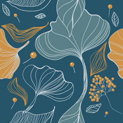 Wzór liście na dzianinie