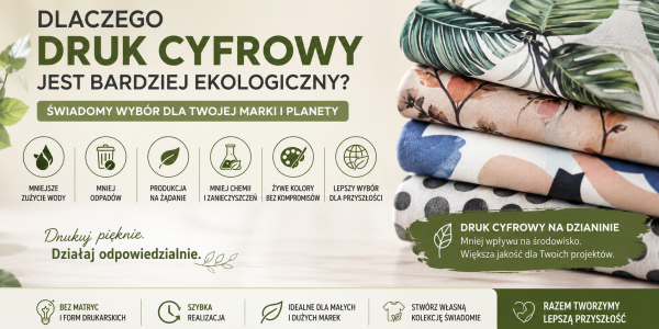 Dlaczego druk cyfrowy na dzianinie jest bardziej ekologiczny? Poznaj zalety nowoczesnej technologii